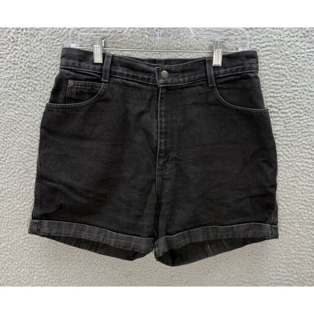 Vintage Gitano Jeans Shorts Womens 10 Black Denim High Rise Chino Cuffed 90s Y2K
